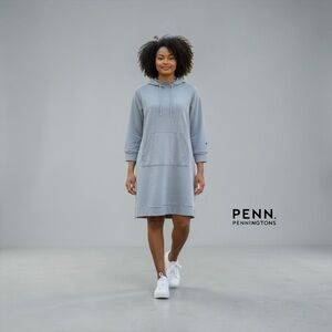 Active Zone by Penningtons, Hoodie Dress, 1X Plus Size, Light Blue Athleisure